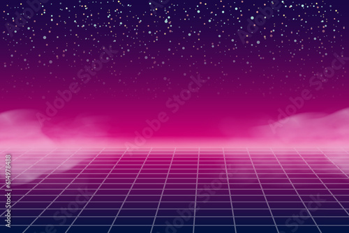 Photos Synthwave retro banner vaporwave aesthetic background