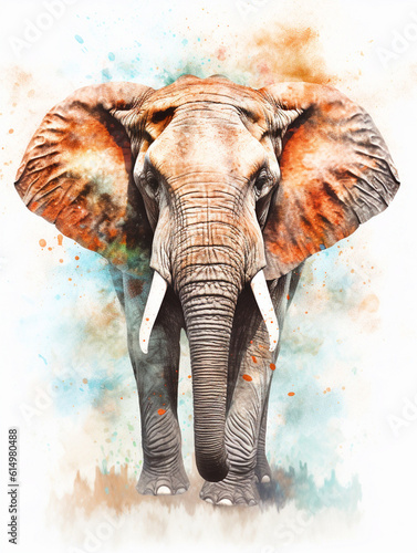 Illustration for World Elephant Day August 12 in watercolor effect - ai generative