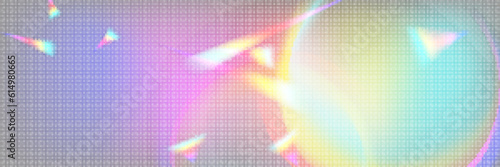 Rainbow prism light crystal glass overlay texture. Hologram flare with sparkle and iridescent glare magic effect. Holographic refraction filter on transparent background. Blur abstract halo sunlight