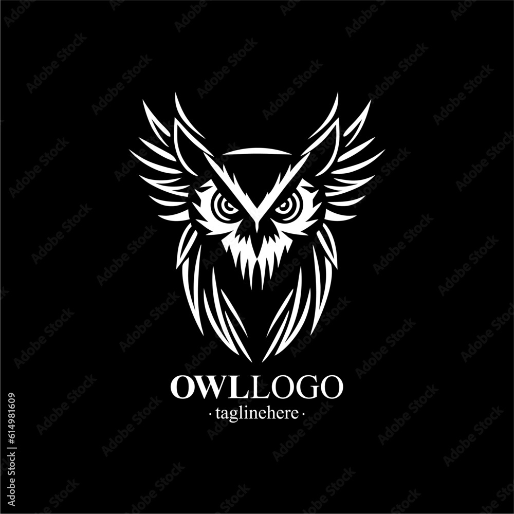 Fototapeta premium Vector Line art logo of a owl