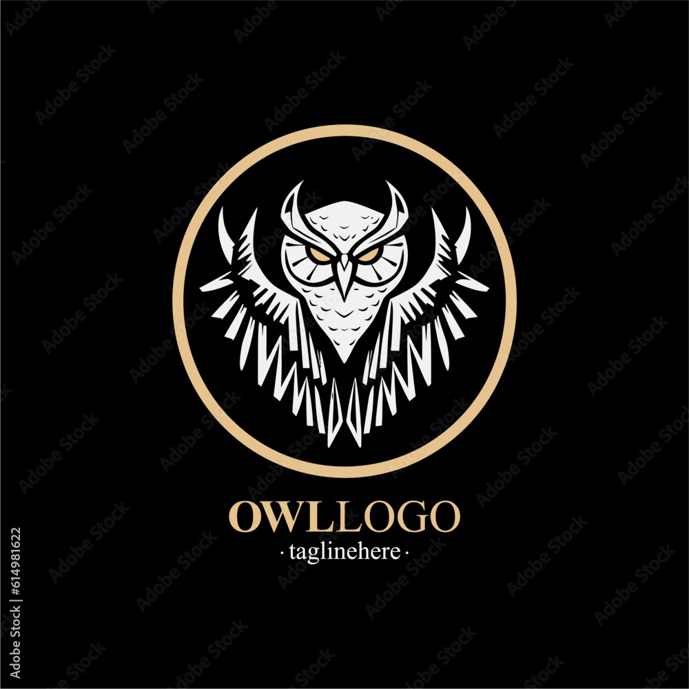 Vector Line art logo of a owl Vector Line art logo of a owl