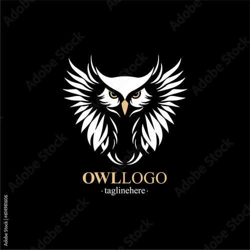 Fototapeta Naklejka Na Ścianę i Meble -  Vector Line art logo of a owl