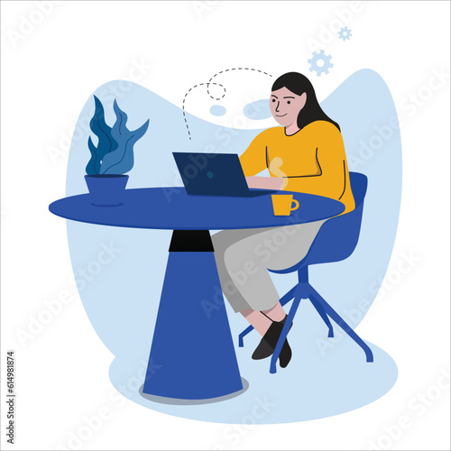 	
Office syndrome workstation illustration