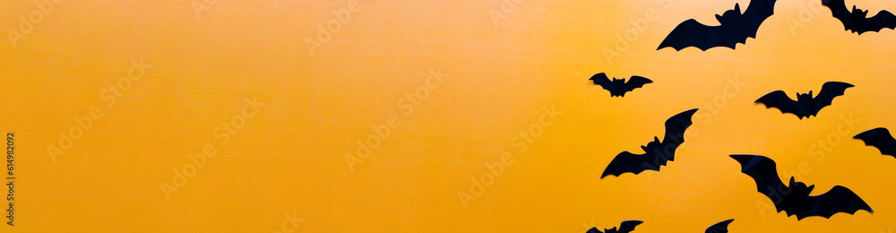 Fototapeta premium Banner Flatly halloween. The bats. Fear, boo