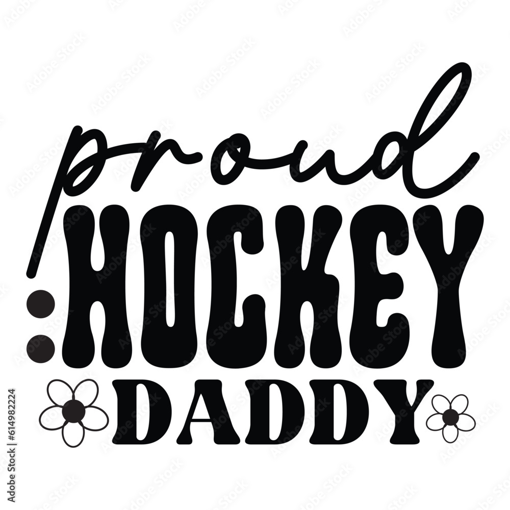 Fototapeta premium Proud hockey daddy Retro SVG