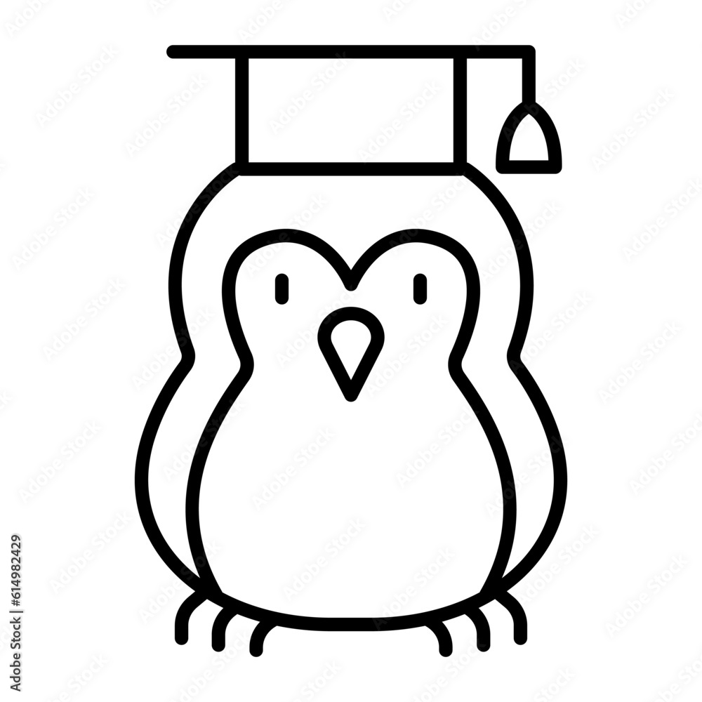 Smart penguin icon Smart penguin icon