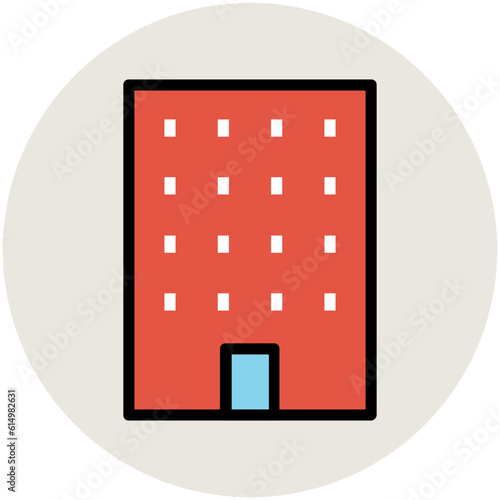 A scalable flat icon of building 