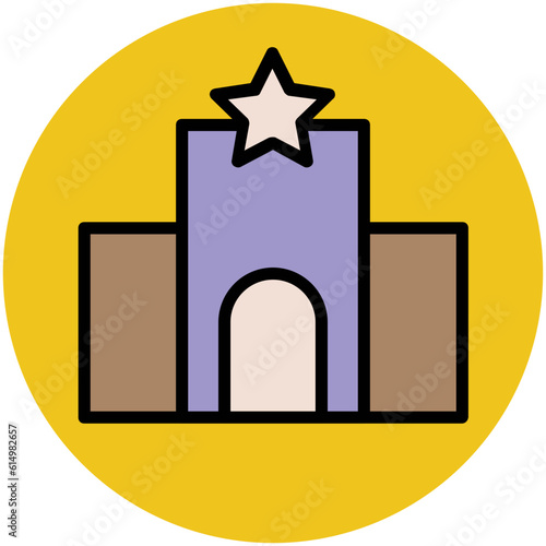 A scalable flat icon of building 