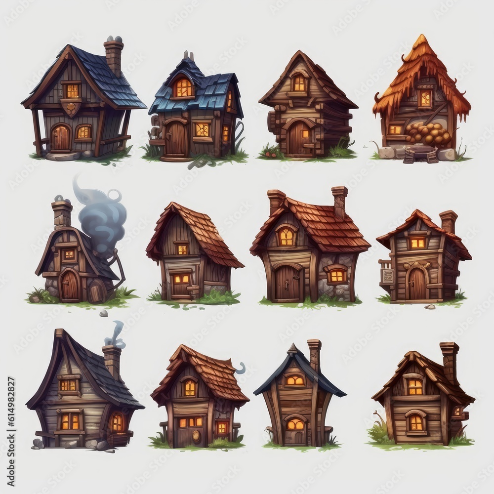 window game wooden house ai generated