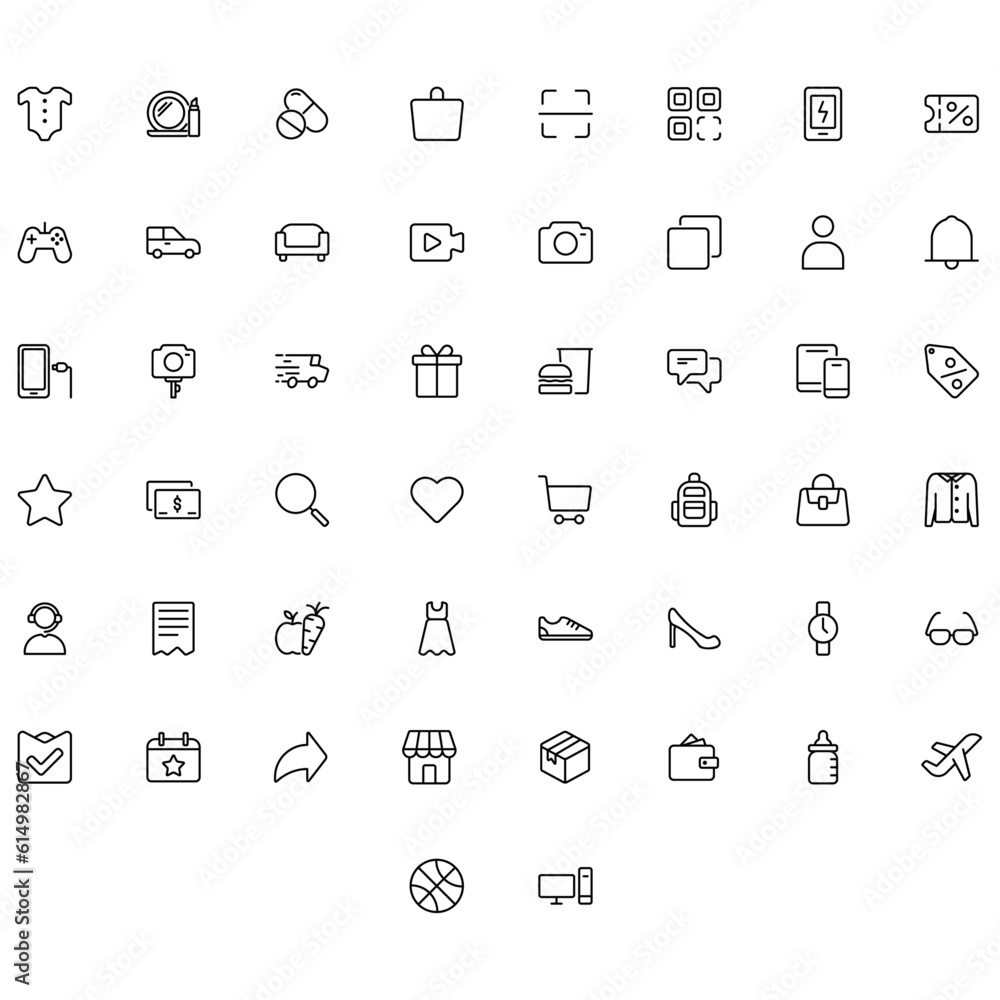 Vector of E-Commerce Icon Set. Perfect for user interface, new application. Vector of E-Commerce Icon Set. Perfect for user interface, new application.