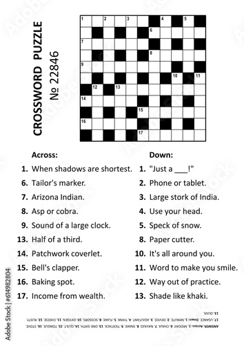 Crossword puzzle game № 22846. General knowledge, family friendly content. Answer included.
