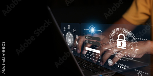 cyber security concept, Login, User, identification information security and encryption, secure Internet access, cybersecurity, secure access to user's personal information,