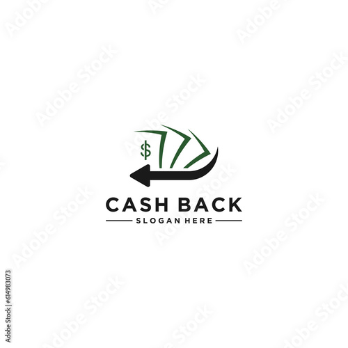 cash back logo template vector in white background