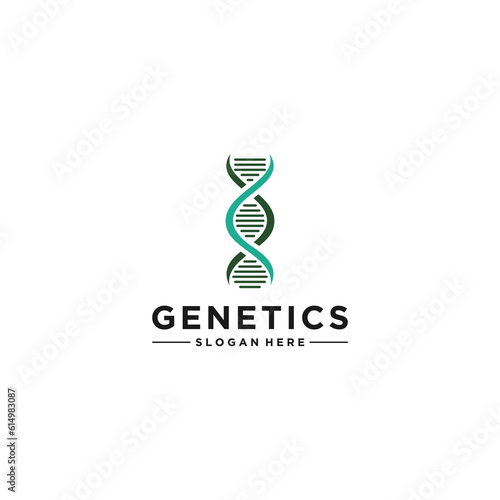 DNA logo design template vector in white background