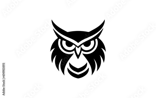 owl shape isolated illustration with black and white style for template.