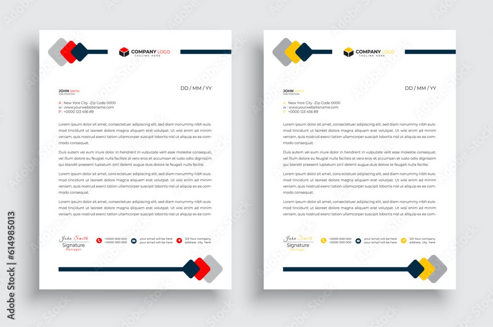 Obraz premium Modern creative clean business letterhead design template corporate letterhead vector illustration.