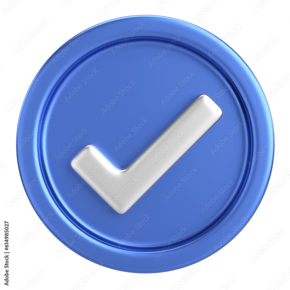 3D checkbox. Check mark. 3D illustration. 3D checkbox. Check mark. 3D illustration.