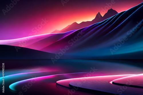 abstract neon wave lights background