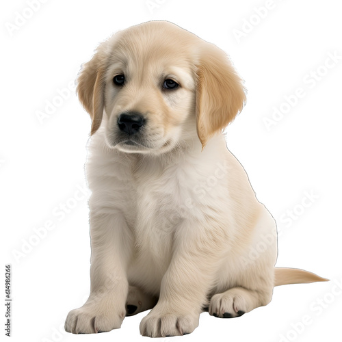 Golden Retriever puppy dog isolated on transparent background. © WARASA