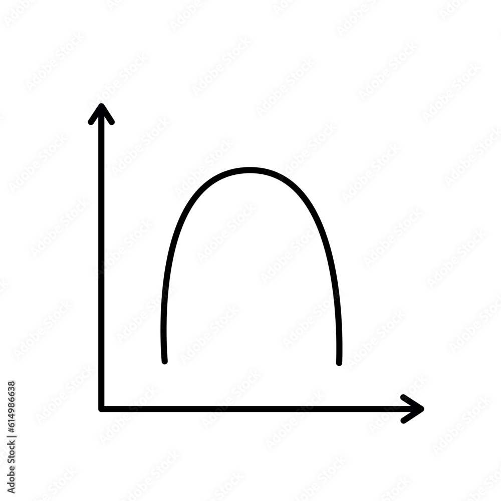 Parabola graph icon. Vector. Illustration. Parabola graph icon. Vector. Illustration.