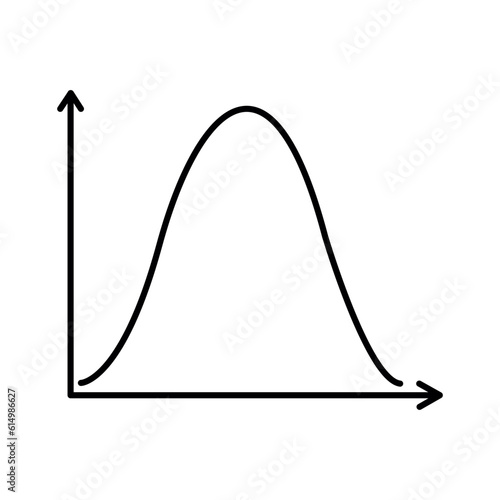 Curve graph icon. Vector. Illustration.