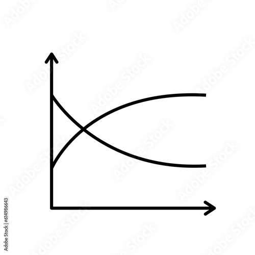 Curve graph icon. Vector. Illustration.