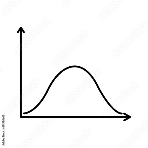 Curve graph icon. Vector. Illustration.