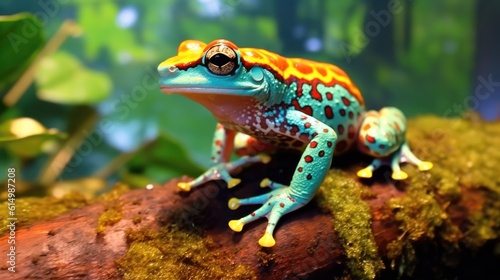 Colorful jungle tree frog, Amphibian wildlife in the rainforest.