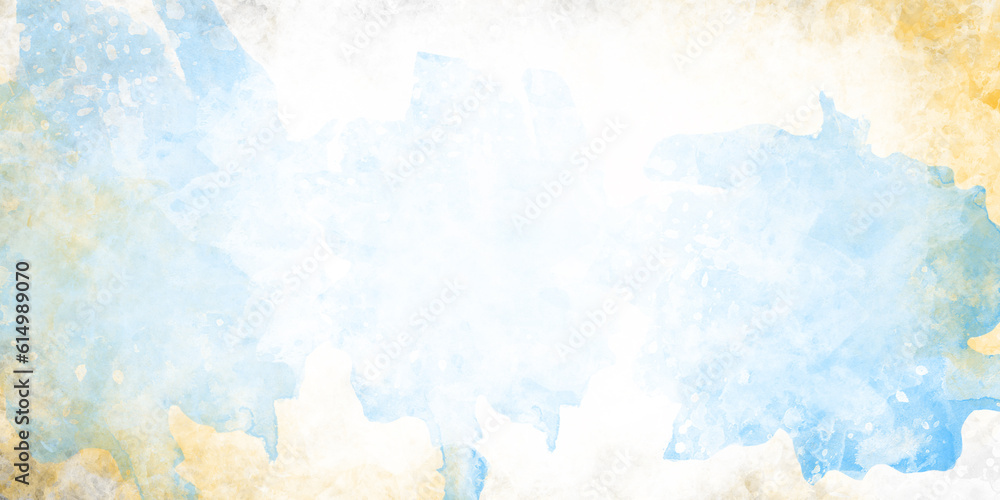 watercolor vector background. Abstract hand paint. blue green and white watercolor background with abstract cloudy sky concept with color splash design texture background.
