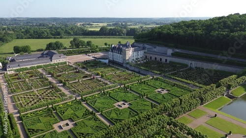 Drone video chateau de Villandry France europe	