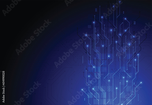 Abstract digital background with technology circuit board texture. Electronic motherboard illustration. Communication and engineering concept. Vector illustration