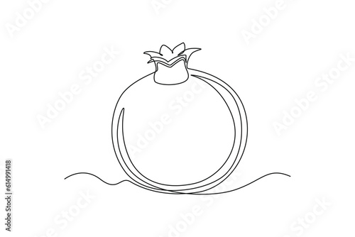 Single one line drawing fruits concept. Continuous line draw design graphic vector illustration.