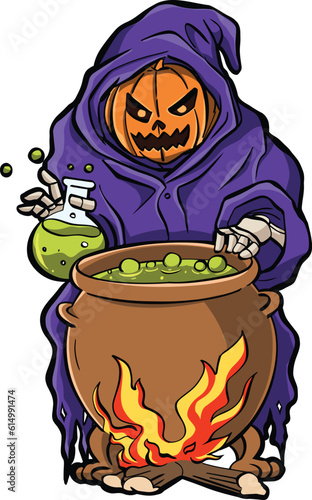jack o lantern halloween poison pot 