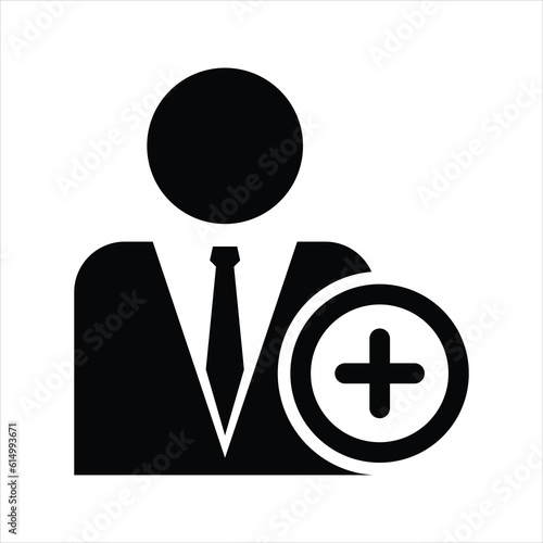 user icon vector. illustration of additional employees silhouette. employed sign. isolated on white background.