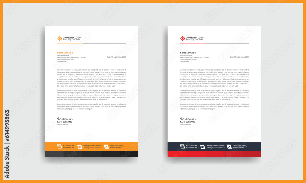Simple and Clean Letterhead design template Simple and Clean Letterhead design template