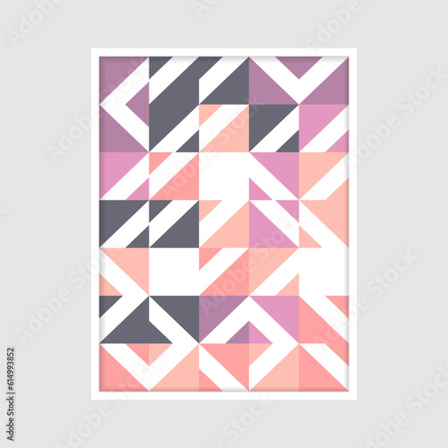 geometric bauhaus design colorful with frame wall decoration illustration vector design