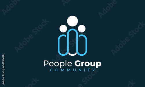 People leader teamwork logo vector design