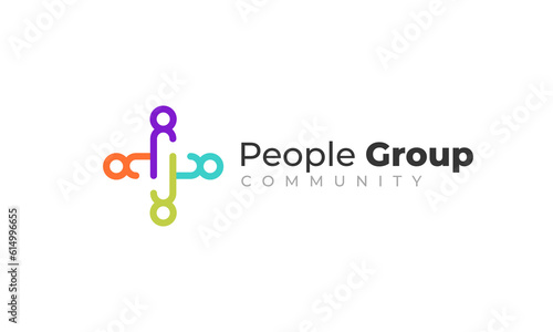 People community group logo vector design