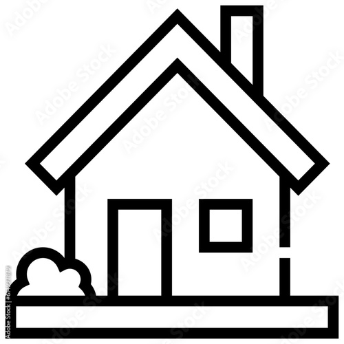 house realestate home building location map icon simple line