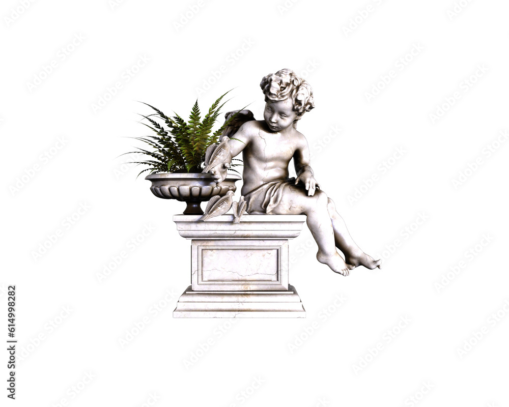 Obraz premium 3d render of a classical angel sculpture