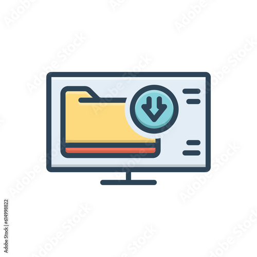 Color illustration icon for download 