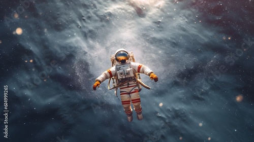 An Astronaut diving in ocean, Summer background ai generative © Lucky Ai