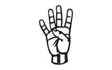 Hand Icons With Finger Count. Hand Gesture Symbols