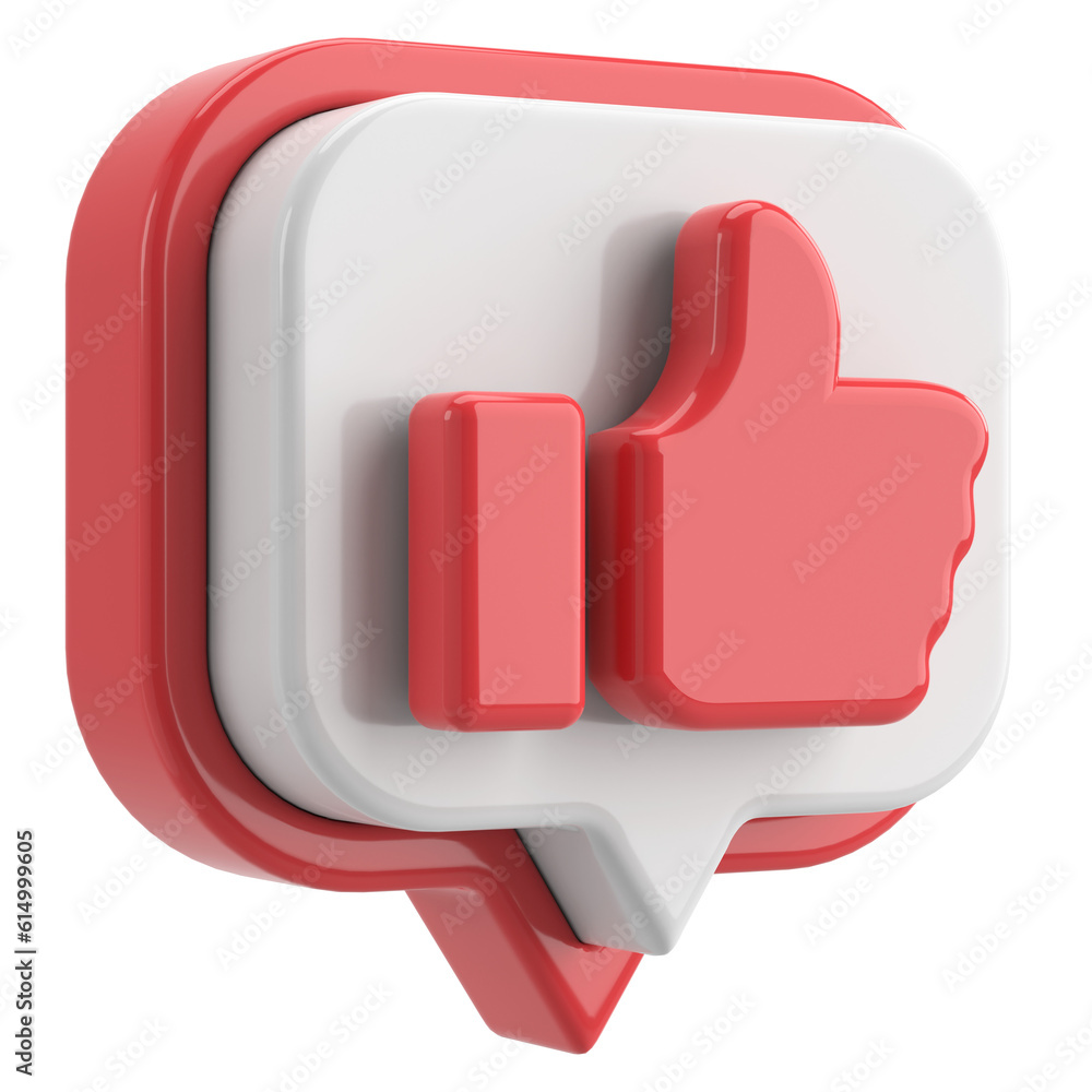 Like icon. Like button. 3D illustration. Like icon. Like button. 3D illustration.
