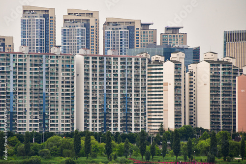 Photography Apartments and Buildings along the Han River in Seoul