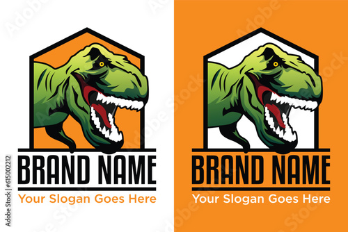 modern T-Rex Head mascot illustration logo design