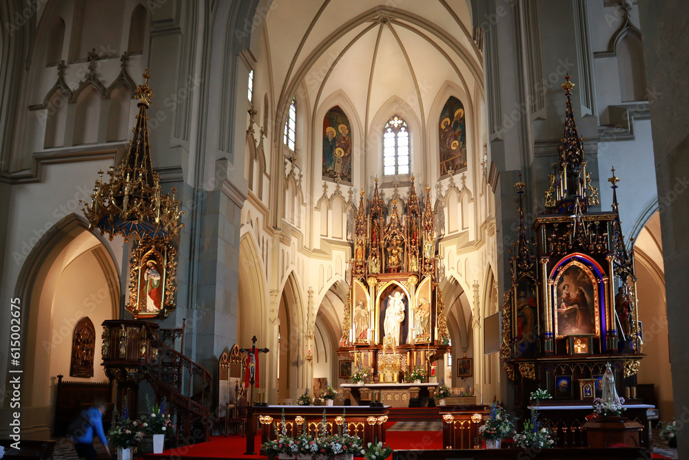 Interior of Church of St. Joseph in Krakow, Poland