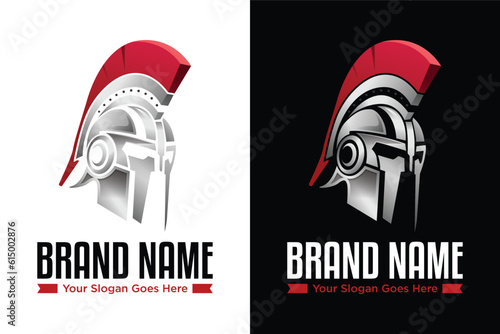 modern Spartan Helmet illustration logo design