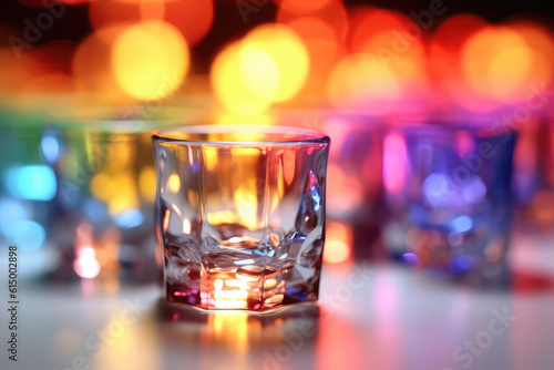 Wallpaper Mural Blurred Refracted Light On The Glasses At The Bar. Generative AI Torontodigital.ca