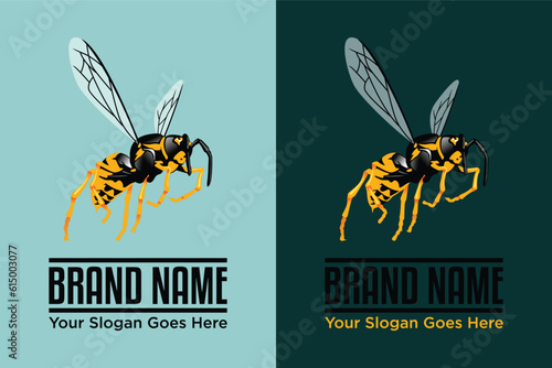 Simple Wasp vector illustration logo design
